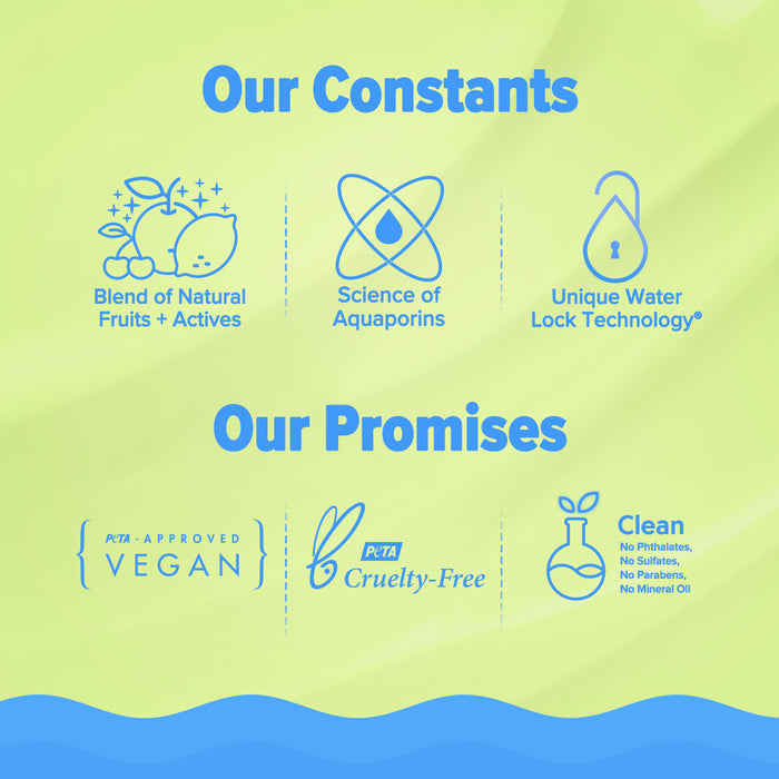 Aqualogica formula standards with vegan and cruelty-free icons