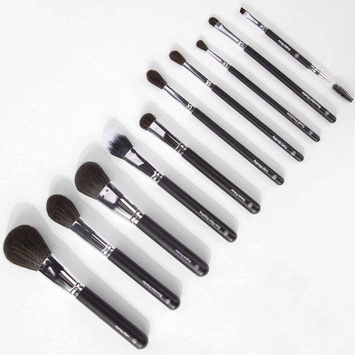 BH Cosmetics Ultimate Essentials 10pcs Face and Eye Brush Set with Bag