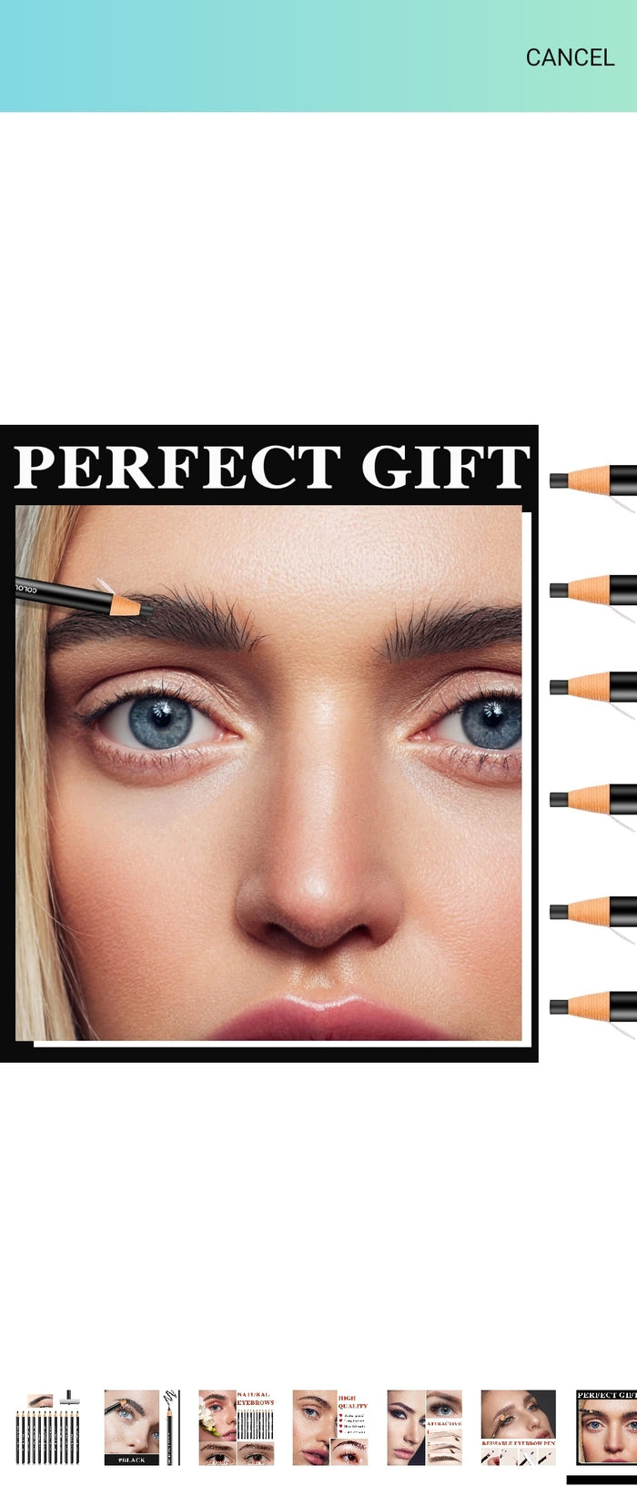 Black Waterproof Eyebrow Pencil Brow Pencil Long Lasting Microblading Supplies Kit,Brow Pencil Set for Marking,Creat Natural Eyebrow Makeup (1 pencil) - SD Cosmetics Care