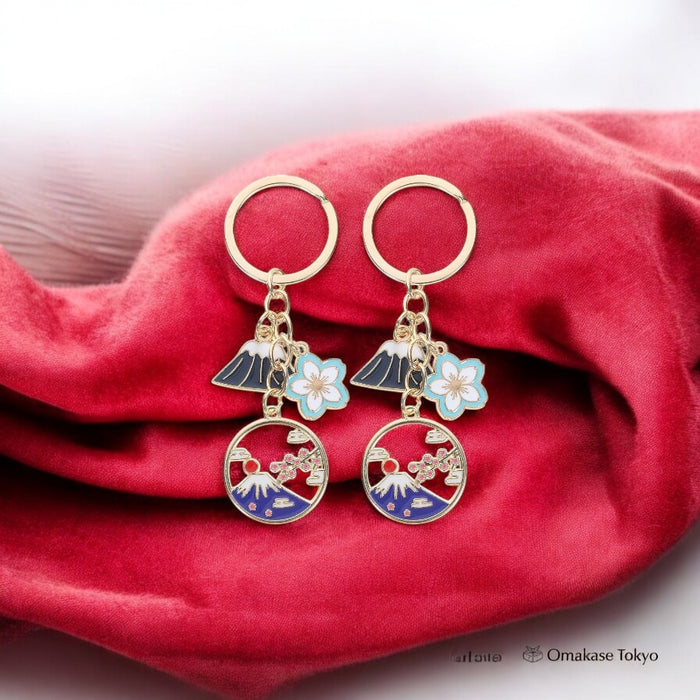 CALLARON Mt. Fuji & Cherry Blossom Keychain Set