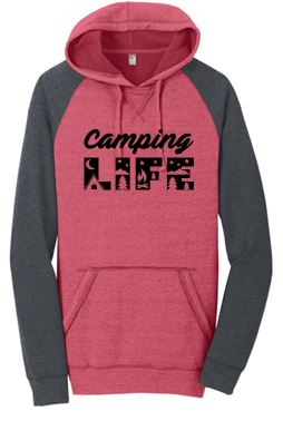 CAMPING LIFE FLEECE RAGLAN HOODIE