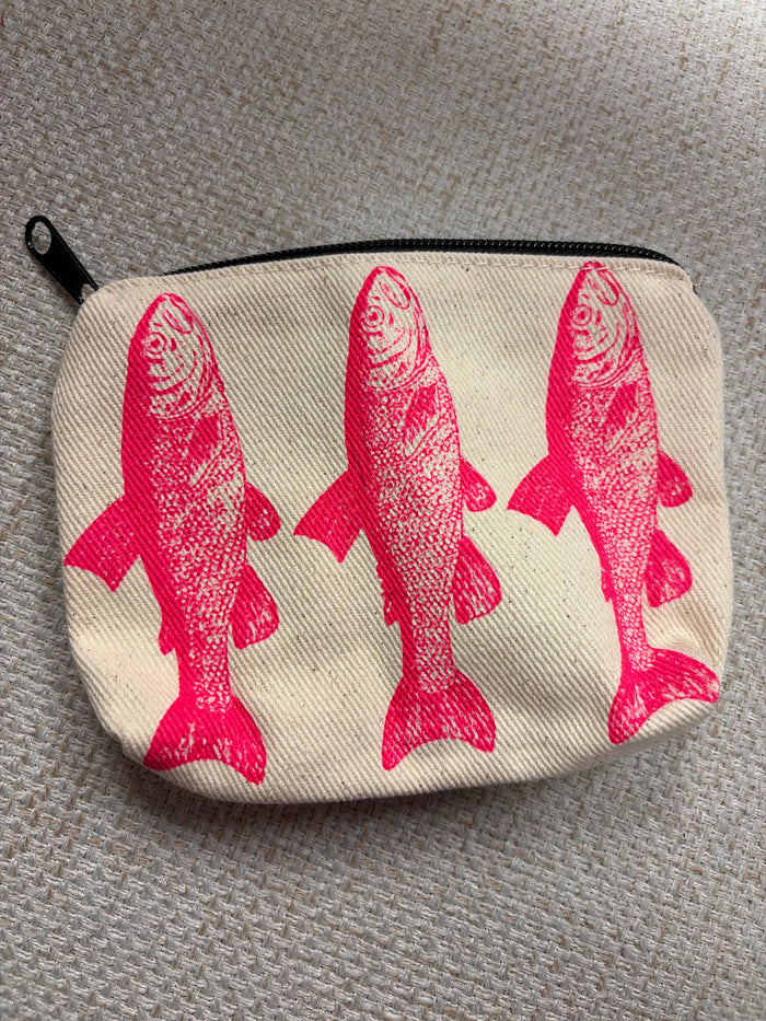 Rubyzaar canvas zip pouch bag with a compact rectangular design and a metal zipper closure.