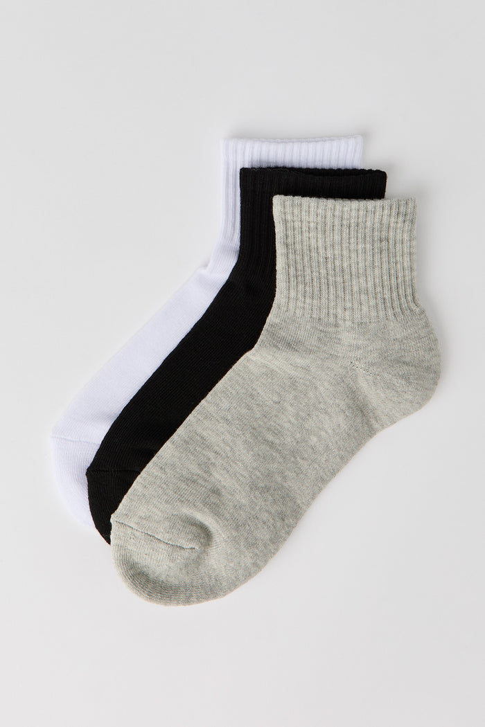 Cotton Cushion Quarter Socks (3 Pack)