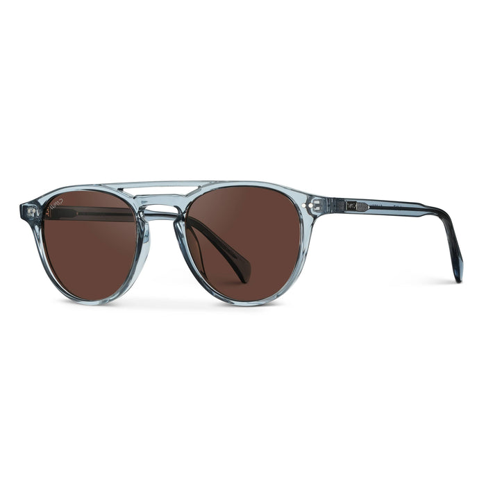 WMP Eyewear men's Easton polarized sunglasses with dark lenses and sleek black frame on a white background