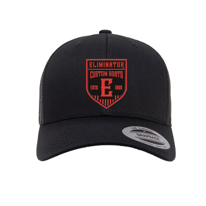 Eliminator Custom Boats Curved Bill Snapback Hat - Black/Red