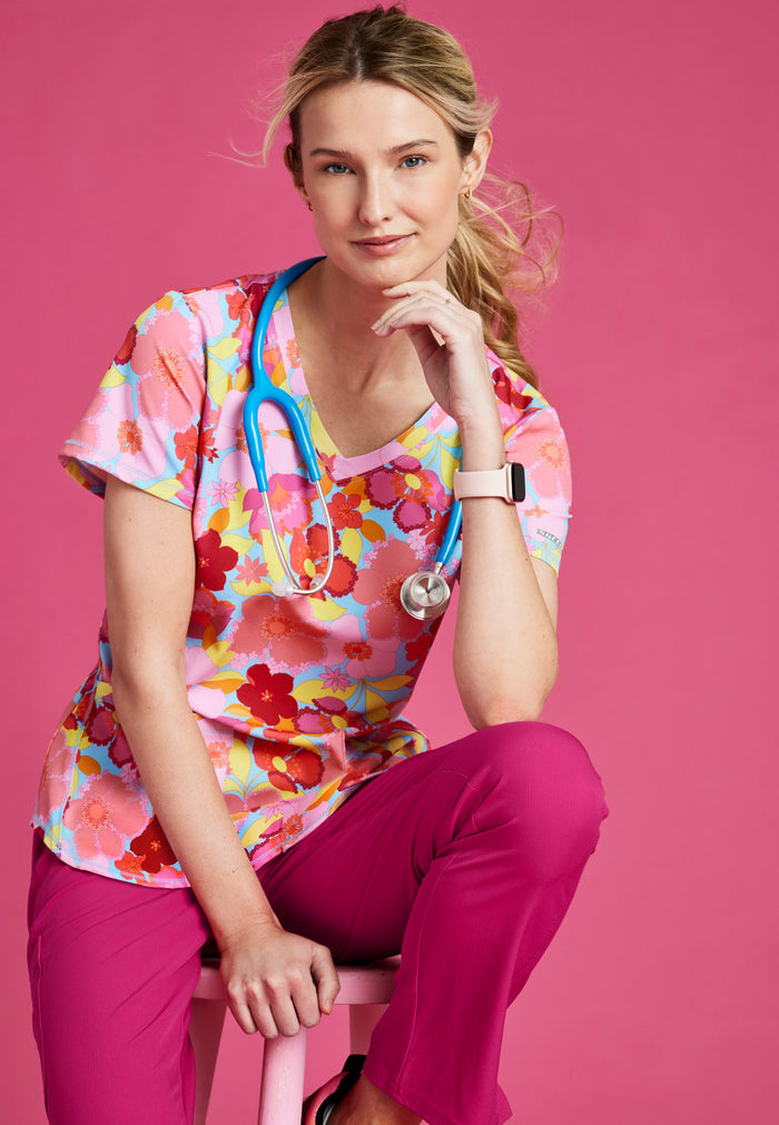 Essence Top - Blissful Blossom - Grey's Anatomy Scrubs