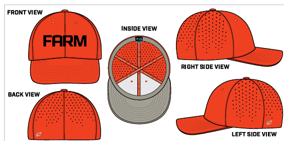 FES FARM FITTED CAP - BLACK & ORANGE