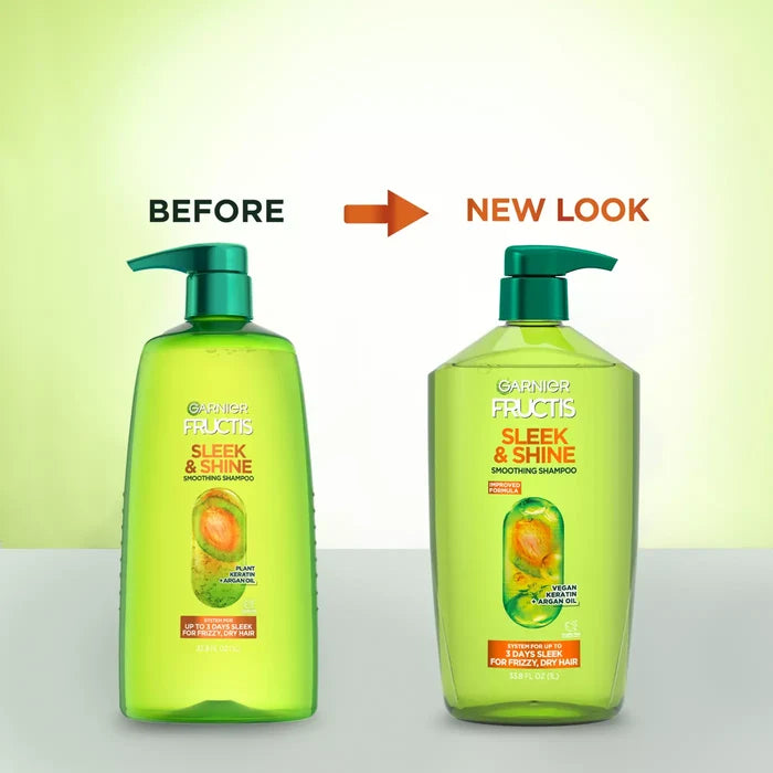 GARNIER Fructis Sleek & Shine Smoothing Shampoo Vegan Keratin + Argan Oil غارنييه شامبو تنعيم بالكيراتين النباتي وزيت الارغان