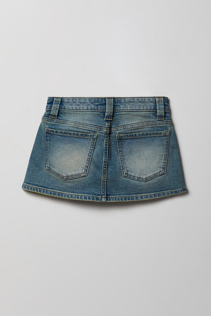 Girls Low Rise Denim Skort
