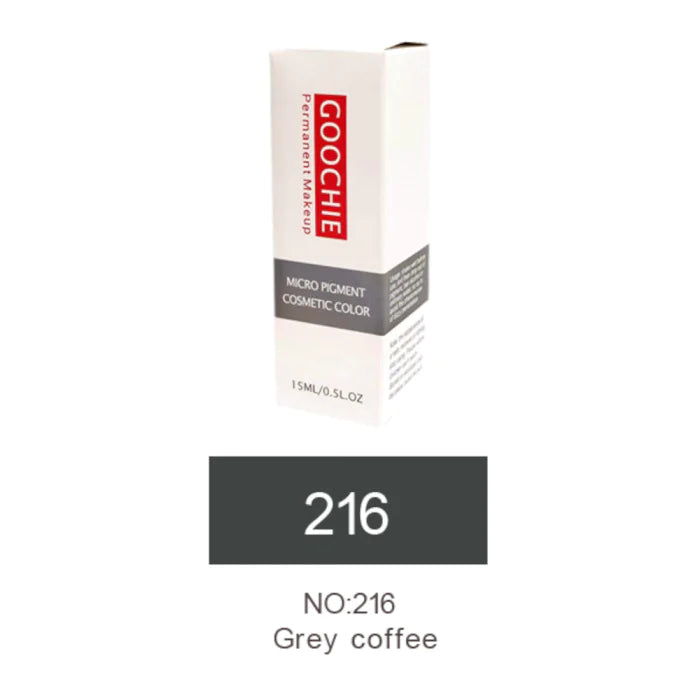 GOOCHIE 15ml semi permanent makeup and microblading pigments Grey Coffee 216 Eyebrow Pigments - SD Cosmetics Care