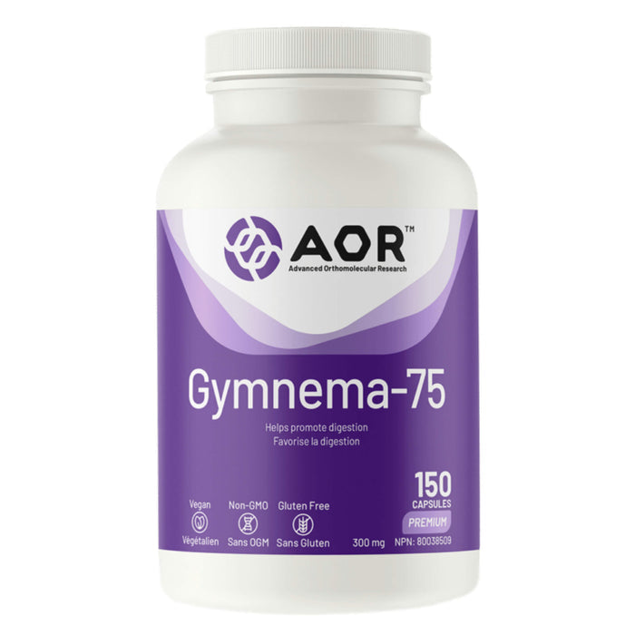 Bottle of AOR Gymnema-75 300mg 150 Capsules