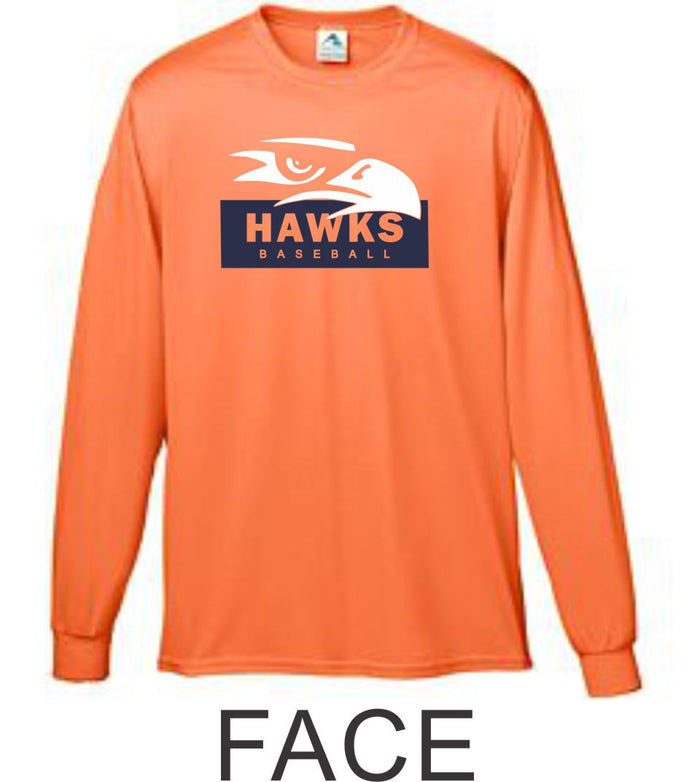 Hawks Baseball Wicking Long Sleeve Tee- 4 Designs