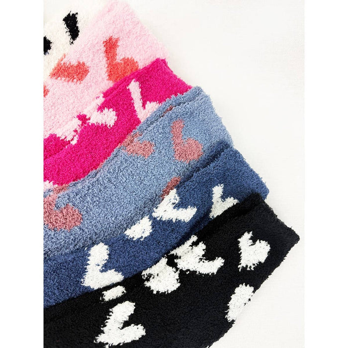 Heart Printed Soft Fuzzy Socks