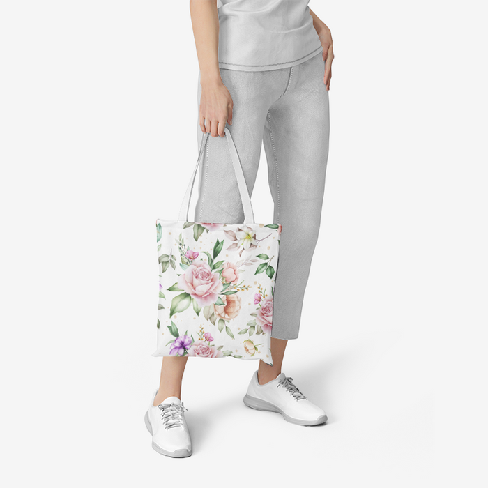 Heavy Duty and Strong Natural Canvas Rose Tote Bag - Billyforce Shop