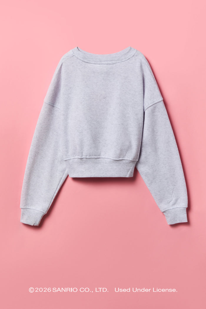 Hello Kitty® Girls Embroidered Fleece Sweatshirt