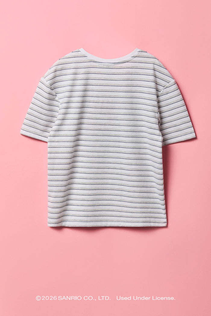 Hello Kitty® Girls Graphic Striped T-Shirt
