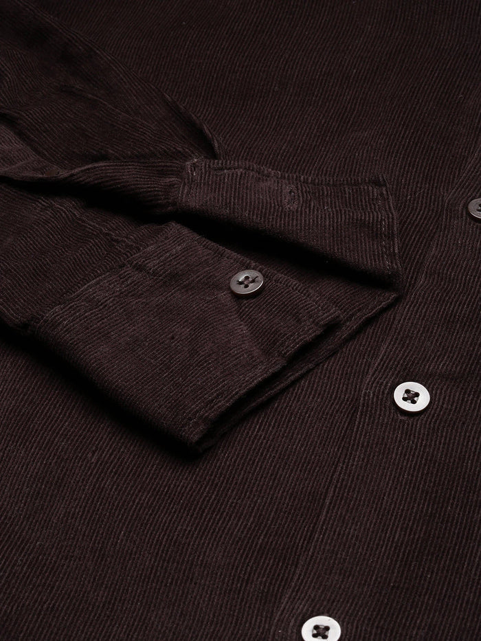 House Of Koala Relaxed Fit Brown Corduroy Shirt
