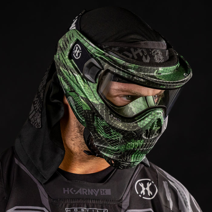 HSTL® Skull Goggle Snake Green w/ Clear Lens