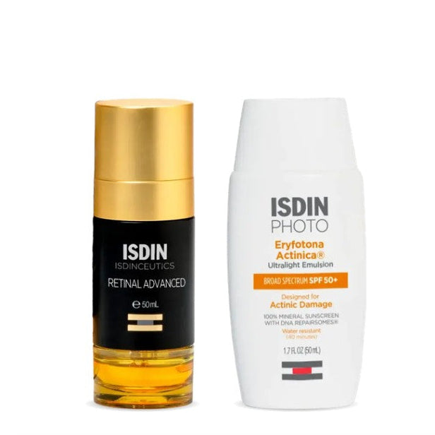 ISDIN Night & Day Duo with Retinal Advanced serum and Eryfotona Actinica SPF 50+ sunscreen