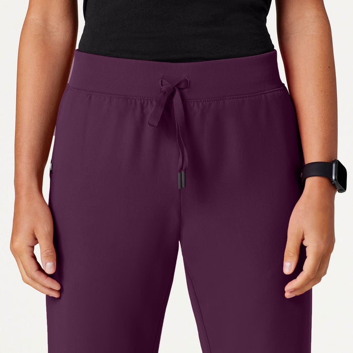 JAANUU Xenos Essential Knit-Waist Scrub Pant Eggplant - Get Scrubbed