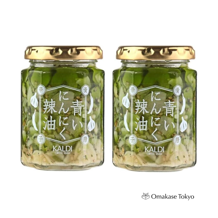 KALDI Green Garlic Spicy Oil 4.2 oz (120 g) x 2 Jars