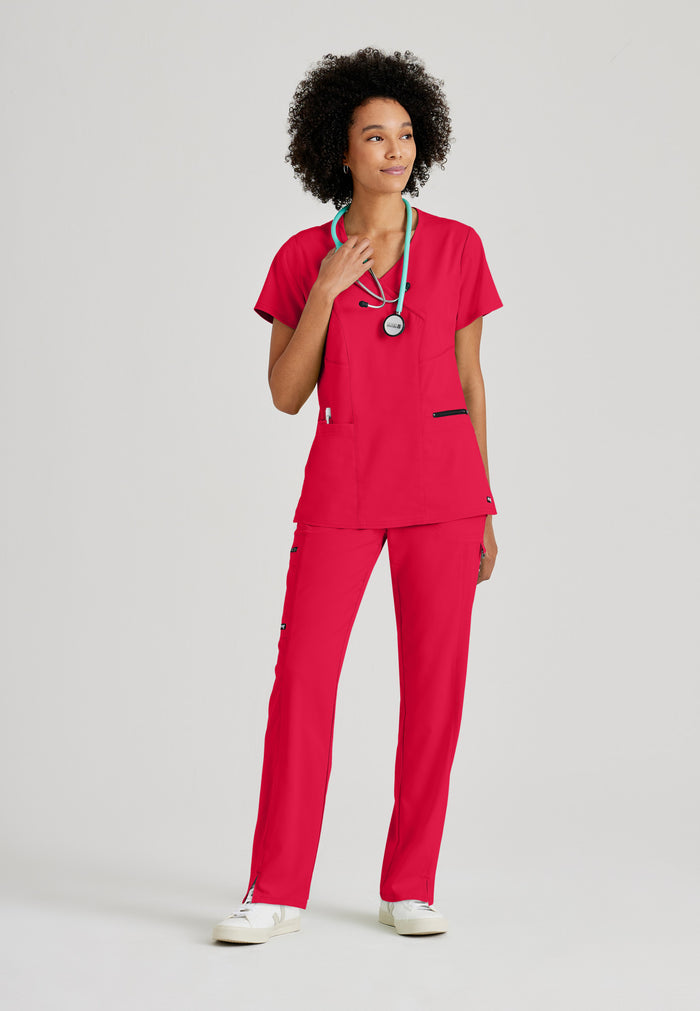 Kim Top - Scarlet Red - Grey's Anatomy Scrubs