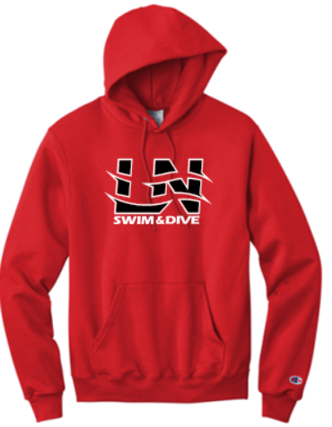 LN BOYS SWIM & DIVE CHAMPION POWERBLEND HOODED SWEATSHIRT
