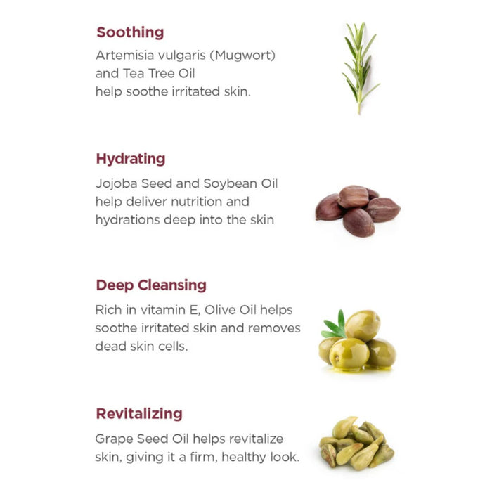 ma:nyo Herb Green Cleansing Oil 200ml benefits of soothing, hydrating, deep cleansing, and revitalizing for the skin.