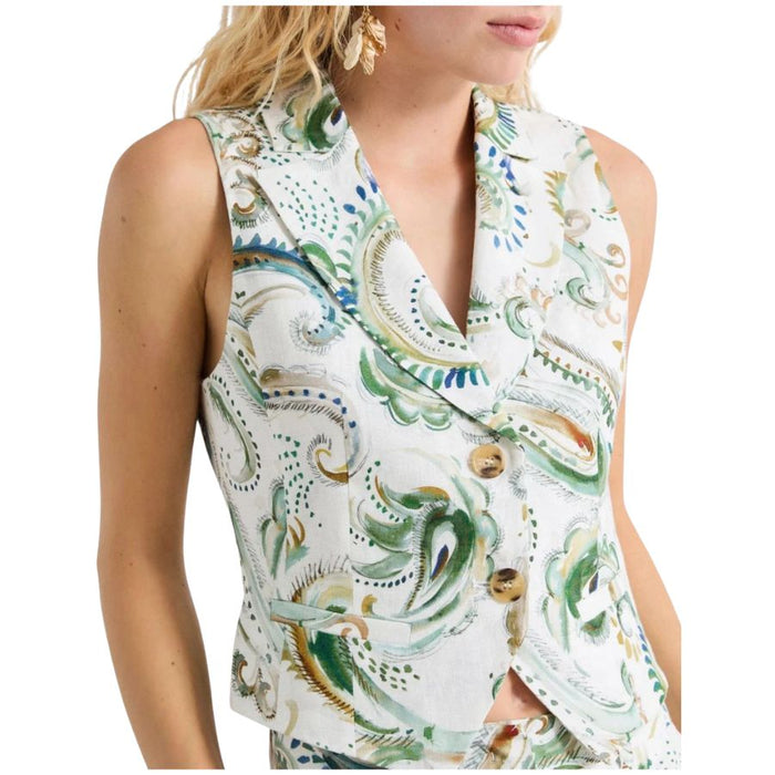 Melodia Womens Linen Waistcoat 2613151032200