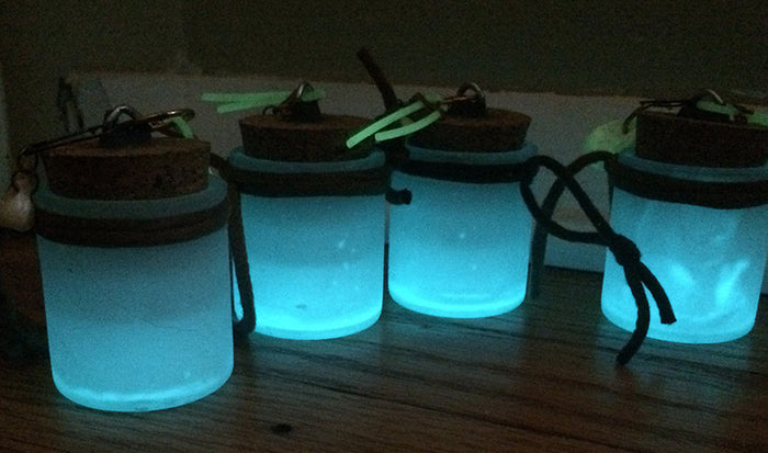 MINI JAR LIGHT- GLOW IN THE DARK, PURPLE LED