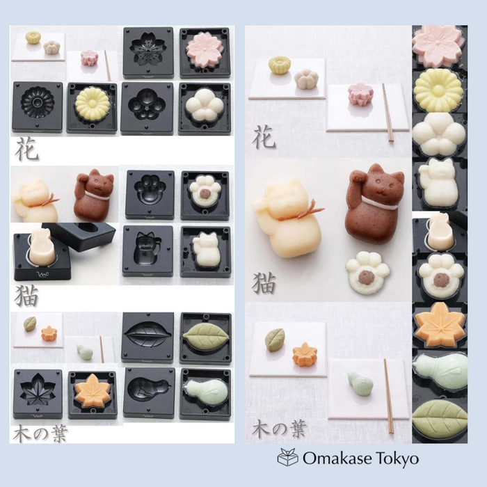 Nerikiri Skater CWFL3S Flower Nerikiri Mold Set with Anko Sweet Bean Paste