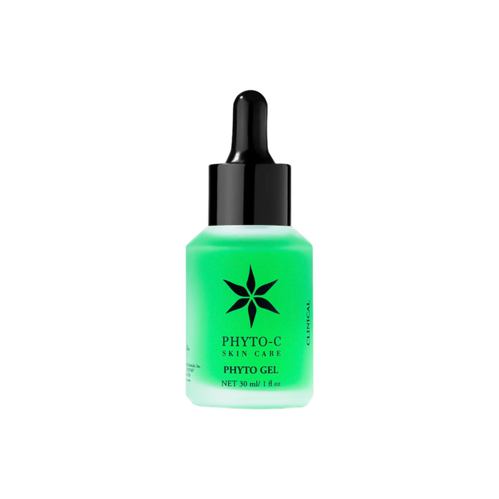 Phyto-C Phyto Gel brightening skin care serum in green dropper bottle, 30 ml