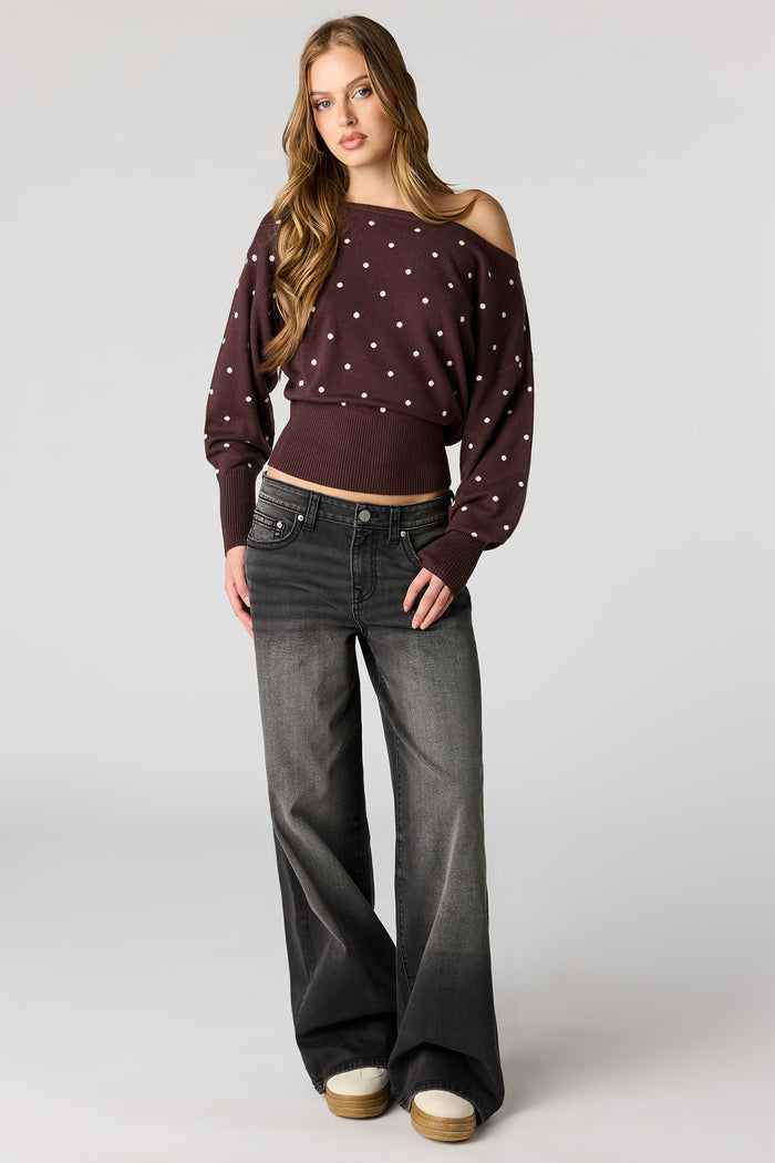Polka Dot Dolman Sweater