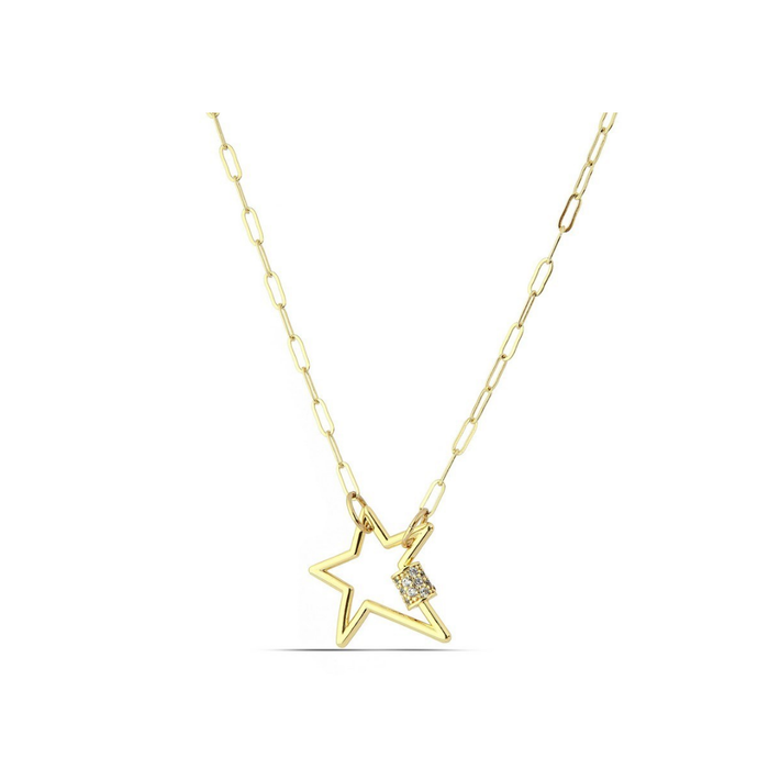Polo Exchange Star Gold Tone Stainless Chain Necklace