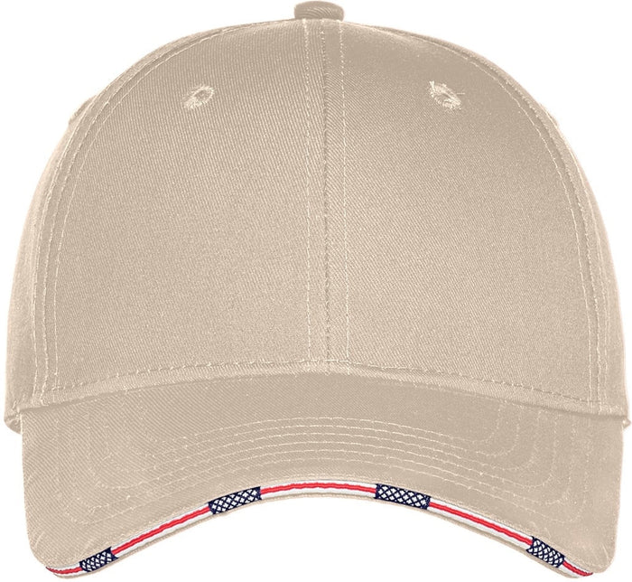 Port Authority Americana Flag Sandwich Cap-Regular-Port Authority-Oyster-OSFA-Thread Logic