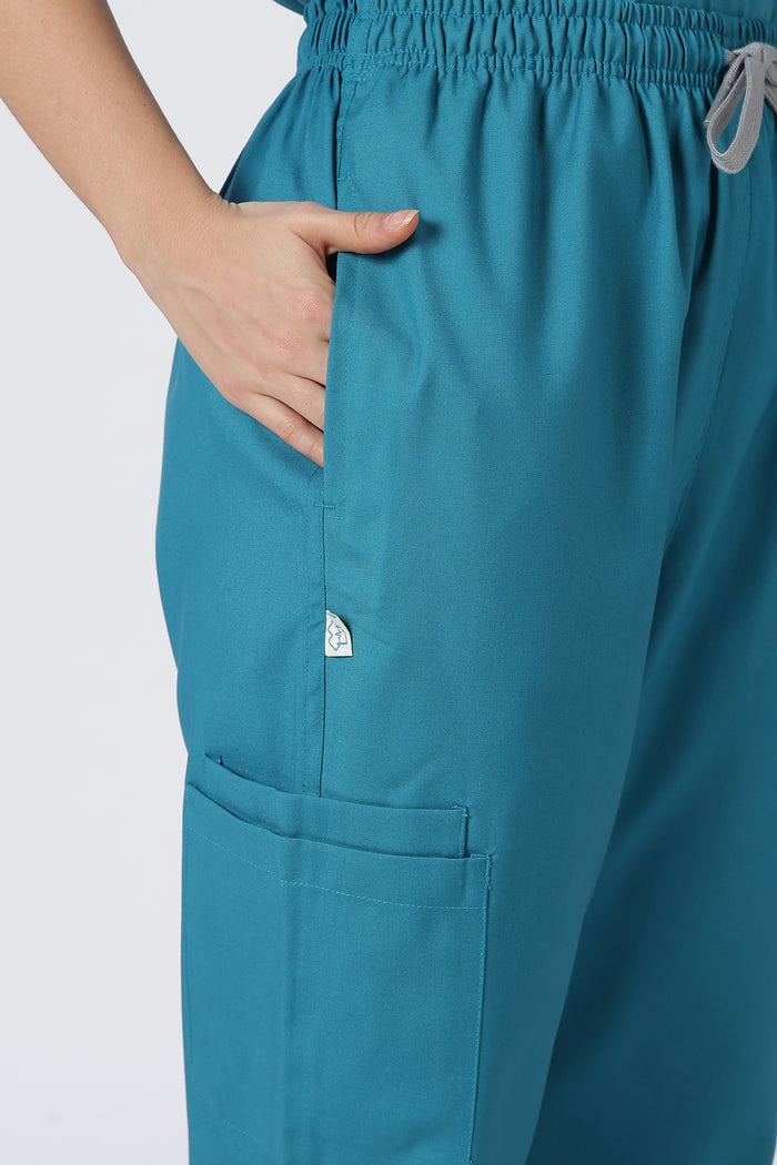 Prime – Women's V-Neck Scrub - 7 Pocket - Aqua