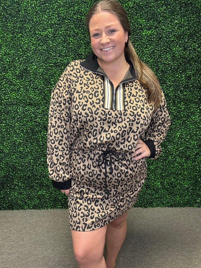 She + Sky Leopard Print Knit Skirt