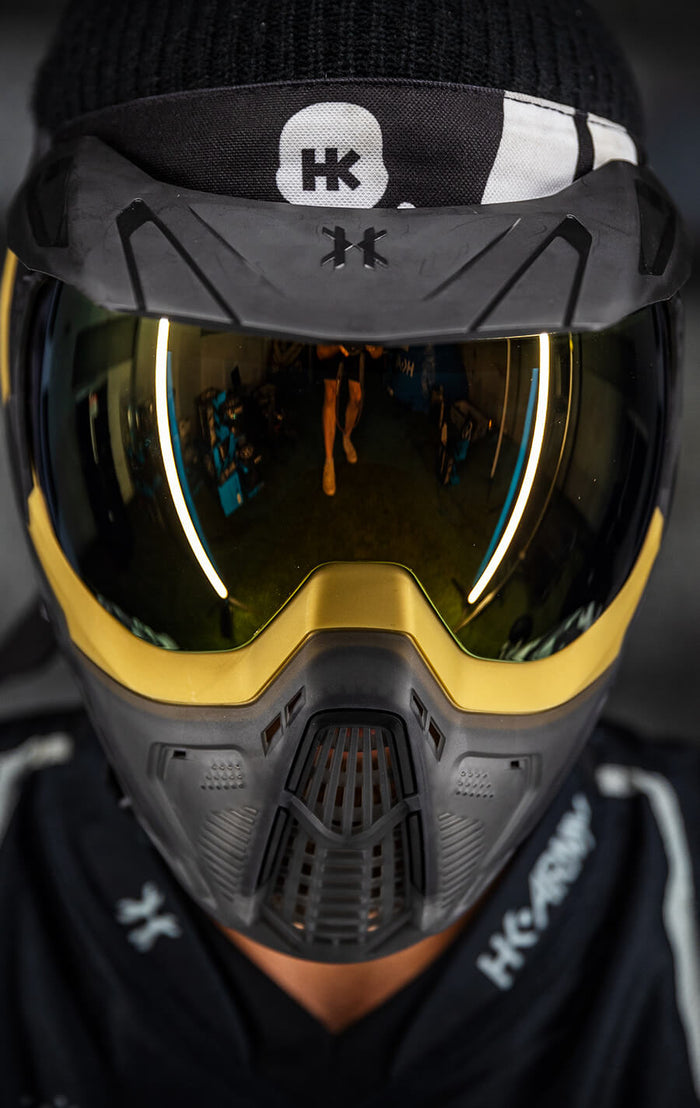 Alloy SLR Goggle with Gold Lens and Universal Black Visor. Visor not included.