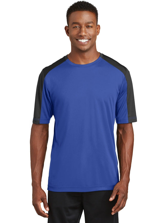 Sport-Tek Posicharge Competitor Sleeve-Blocked Tee-Regular-Sport-Tek-True Royal/Black-S-Thread Logic