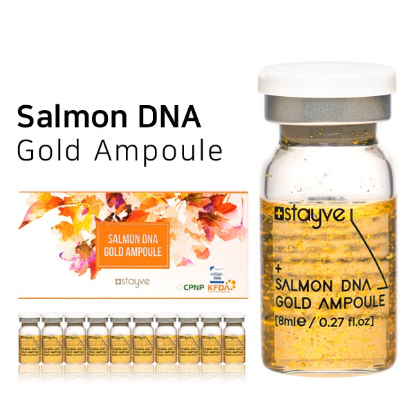 Stayve Salmon DNA Gold Ampoule 8ml 1 vial - Luxurious Anti-Aging Serum with Collagen Boost & Radiance - SD Cosmetics Care