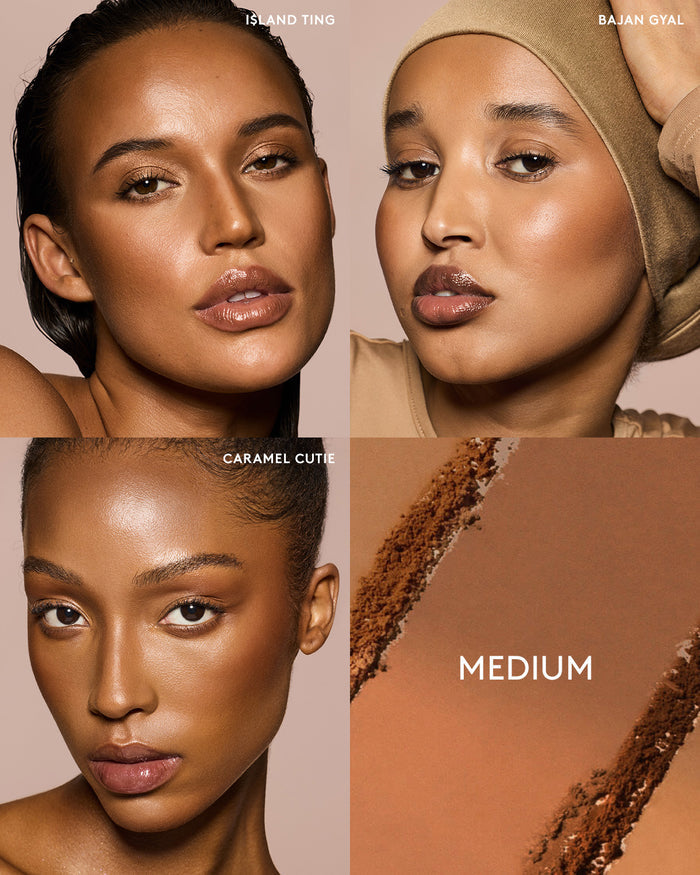 Medium skin tone model shade grid