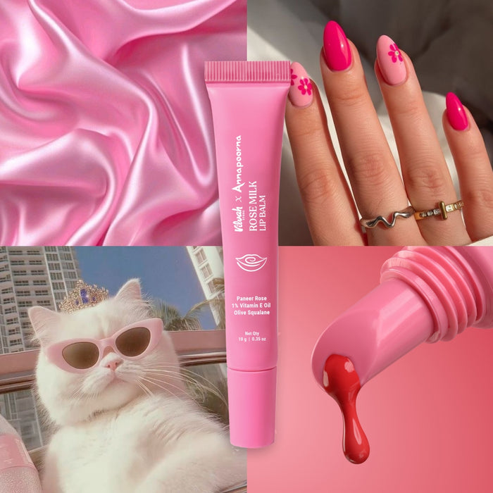 vilvah x annapoorna rose milk lip balm 10g