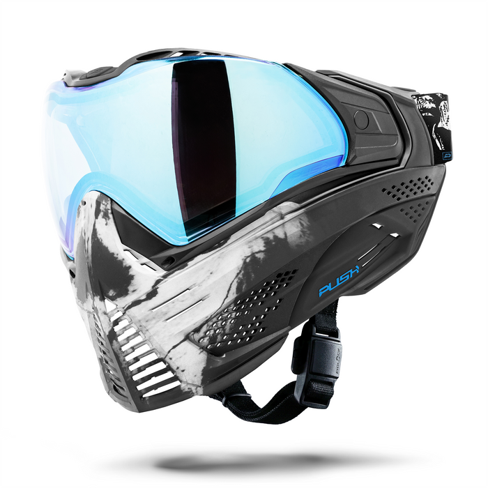 Unite Goggle Mk II - Warlord Soul (Black/White Skull) - Blue Lens