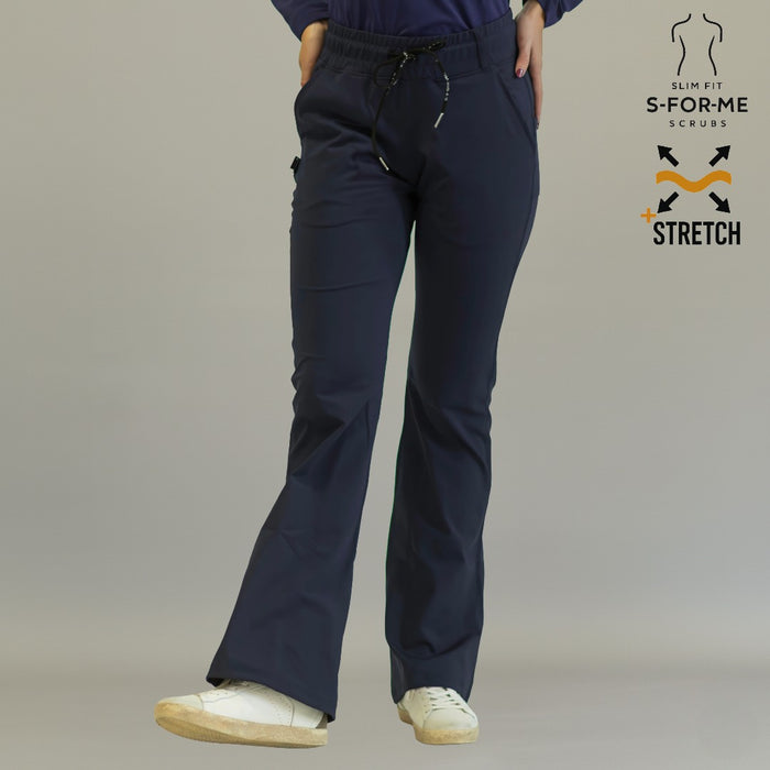 Women’s 915 Super Stretch Navy Blue Flare Scrub Pants