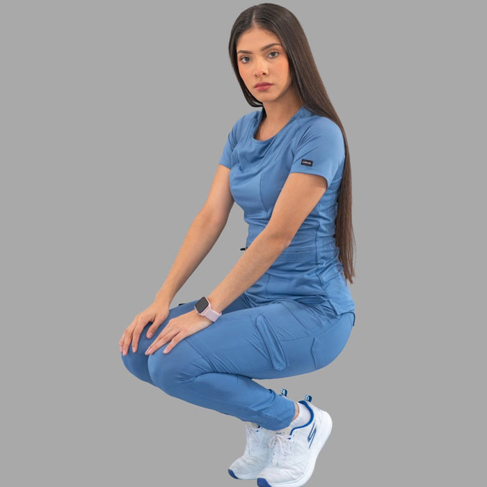 Women's Top 901 Cornflower Blue, Super Stretch Scrubs