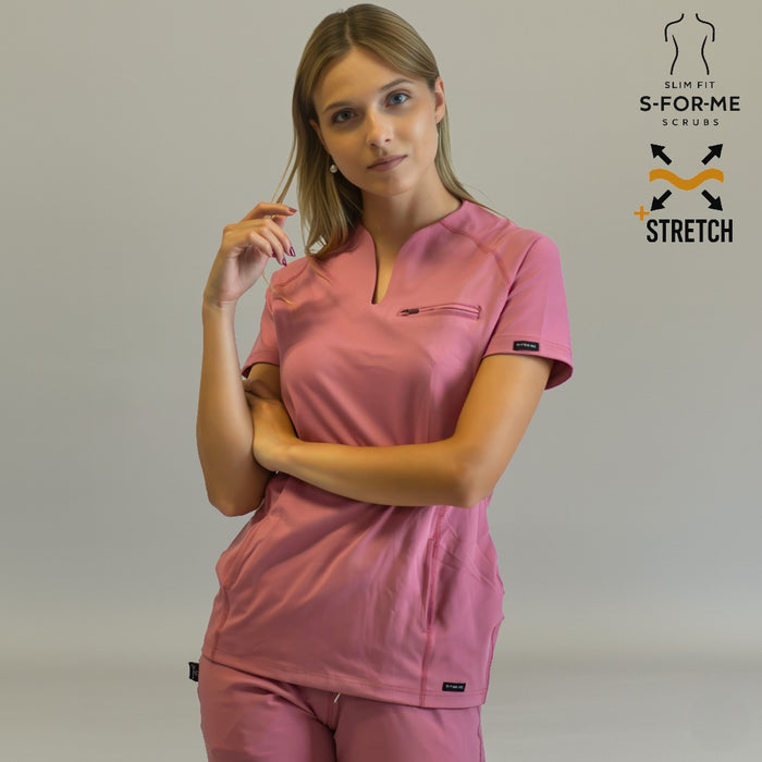 Women’s Top 915 Mauve Rose, Super Stretch Scrubs