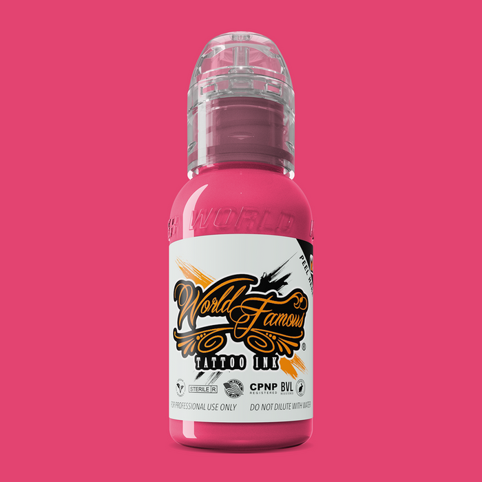 WORLD FAMOUS Bali Pink 15ml Tattoo Ink - High Pigment, Vegan Friendly, Fast Healing Formula - SD Cosmetics Care