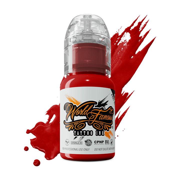 World Famous Ink Paul Rogers Red Tattoo Ink True Red Medium Opacity, Vegan, Zero Animal - SD Cosmetics Care