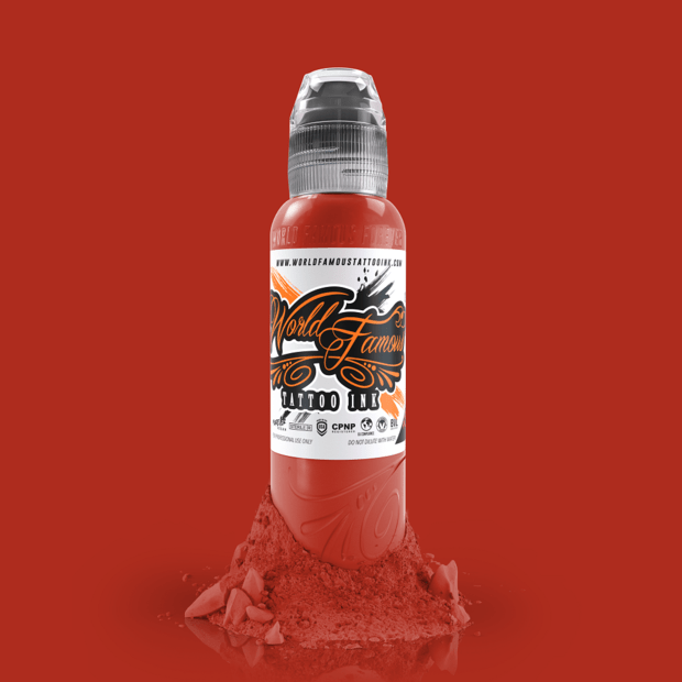 WORLD FAMOUS Red Hot 15ml Tattoo Ink - High Pigment, Fast Healing, Vegan Friendly - SD Cosmetics Care