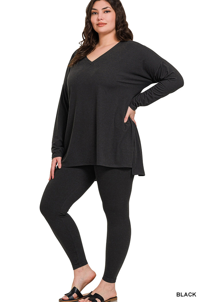 Zenana Brushed Microfiber Loungewear Set